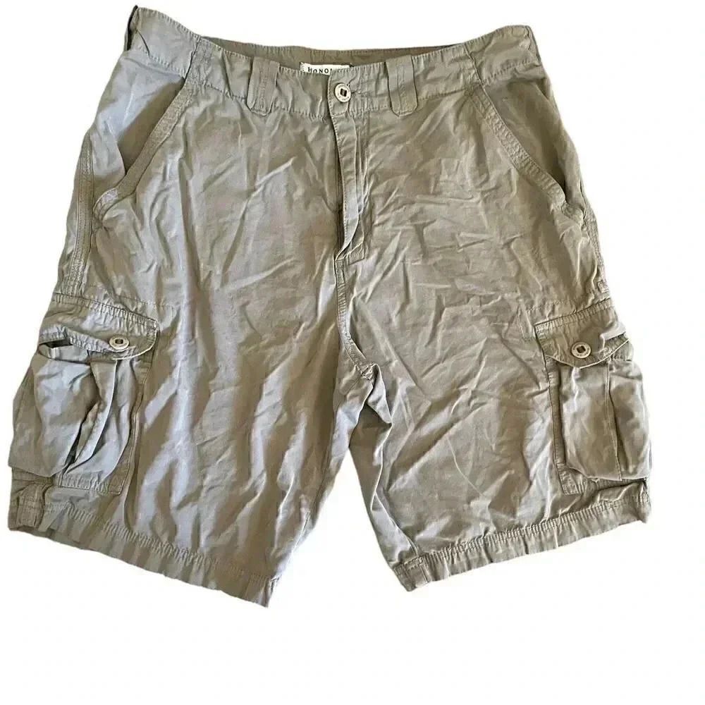 Honolua Khaki Cargo Lightweight High Waist Pockets Men’s Short Pants  33 # 1325